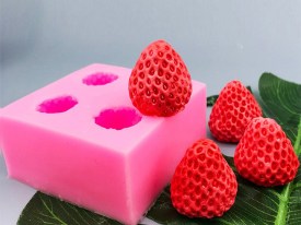 Molde silicona 4 FRUTILLAS BM2369